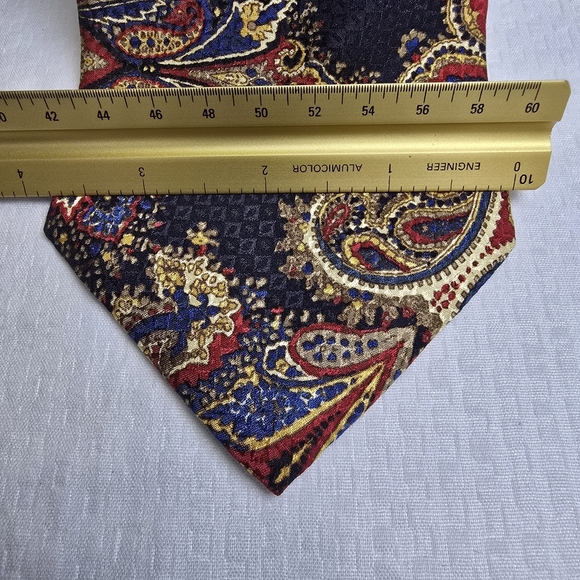 Duck Head Blue Gold Red Florish Paisley Tie 100% Imported Silk - Picture 5 of 6